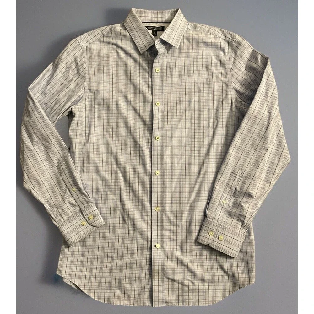 Banana Republic Long Sleeve Button Up Shirt Multi Color Plaid Slim Large JBHS